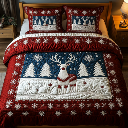 Midnight Stag -Piece Quilted Bedding Set VH VTQ-Myprintsy