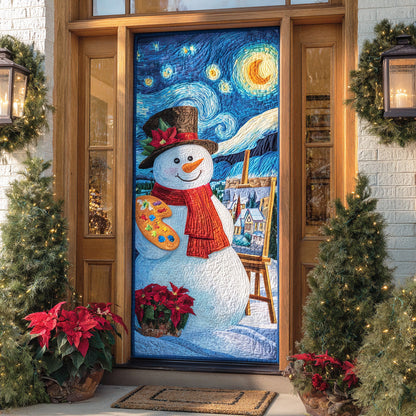 Midnight Winter Glow Quilted Door Cover VTQ-Myprintsy
