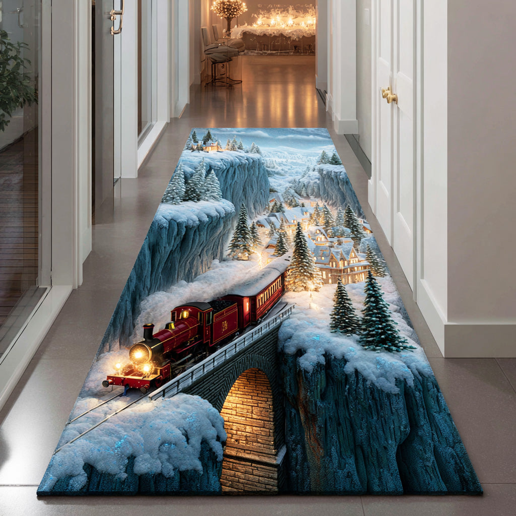 Midnight Winter Train Runner Carpet VTQ-Myprintsy