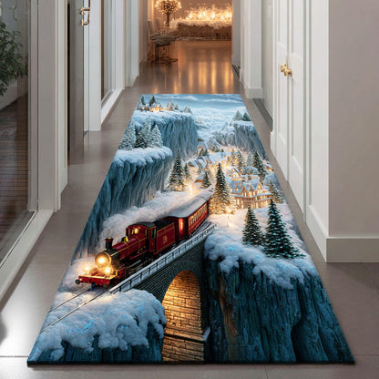 Midnight Winter Train Runner Carpet VTQ-Myprintsy