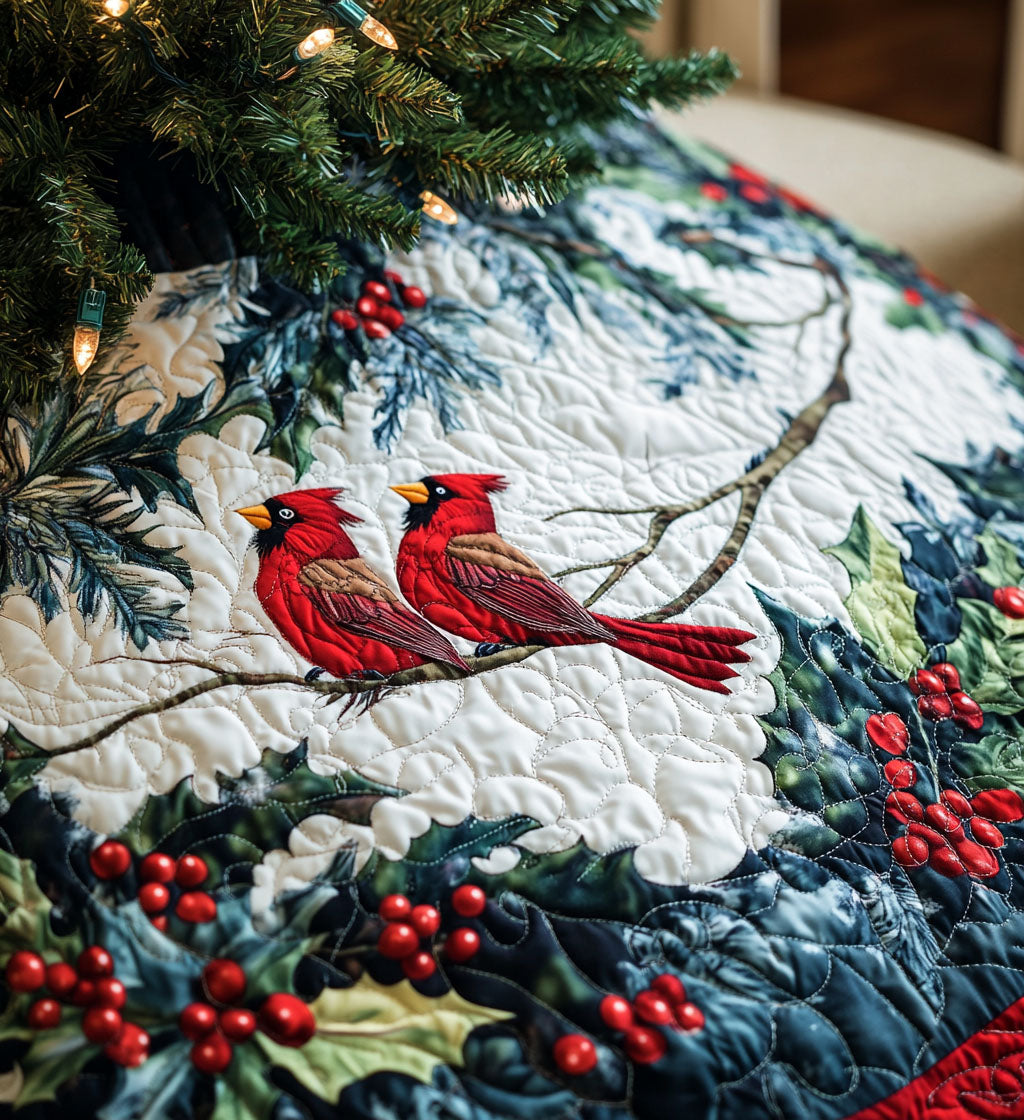 Mistletoe Magic Quilted Christmas Tree Skirt VTQ-Myprintsy