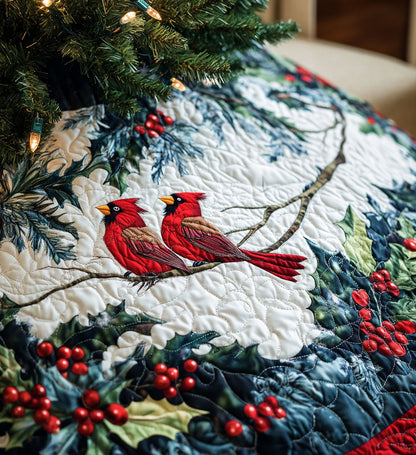Mistletoe Magic Quilted Christmas Tree Skirt VTQ-Myprintsy