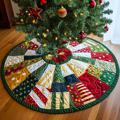 Mistletoe Magic Quilted Christmas Tree Skirt VTQ-Myprintsy
