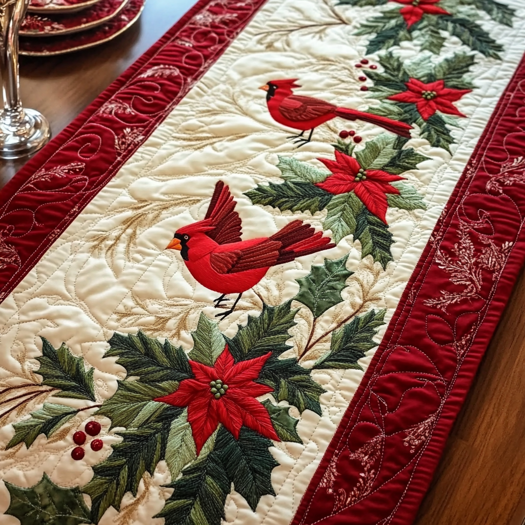 Mistletoe Majesty Quilted Table Runner VTQ-Myprintsy