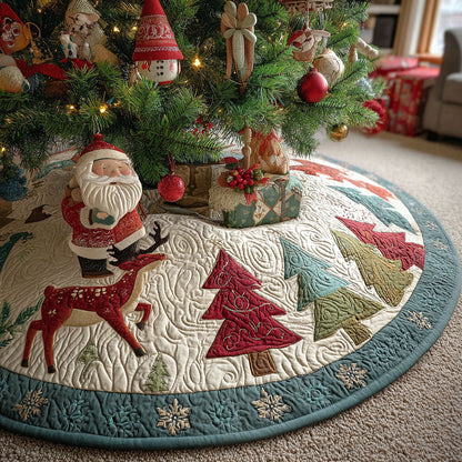 Mistletoe Meadows Christmas Quilted Tree Skirt-Myprintsy