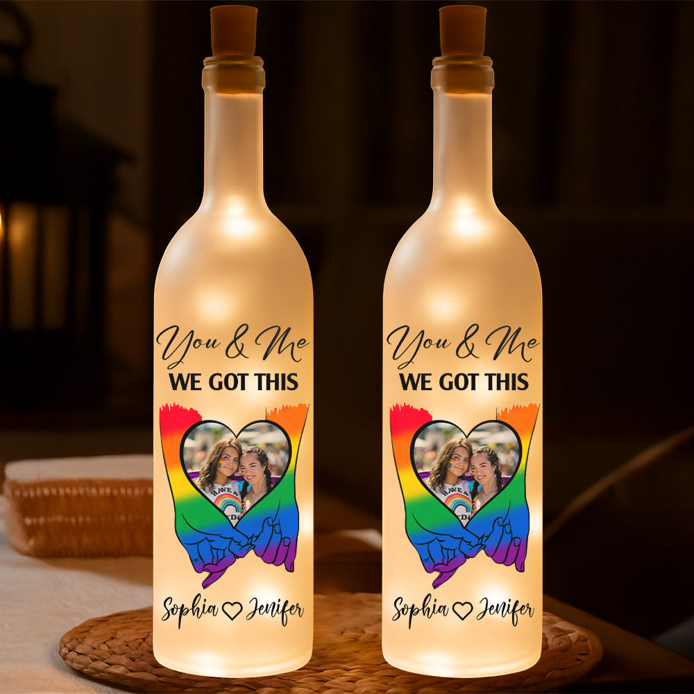 Rainbow Love - Personalized Bottle Lamp