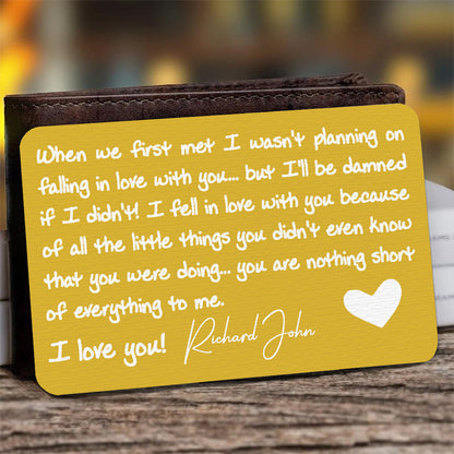When We First Met - Personalized Aluminum Wallet Card