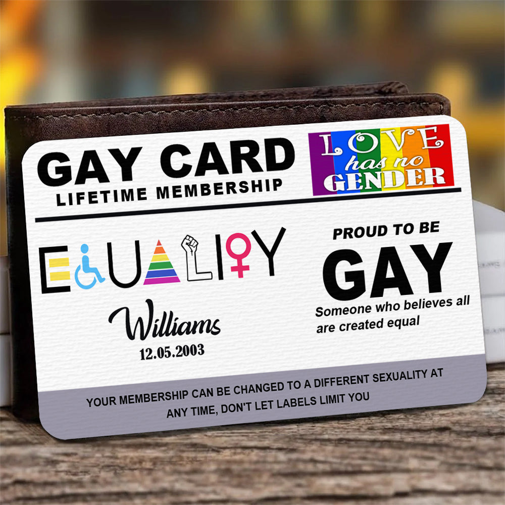 Equality Card, Lifetime Membership - Personalized Aluminum Wallet Card