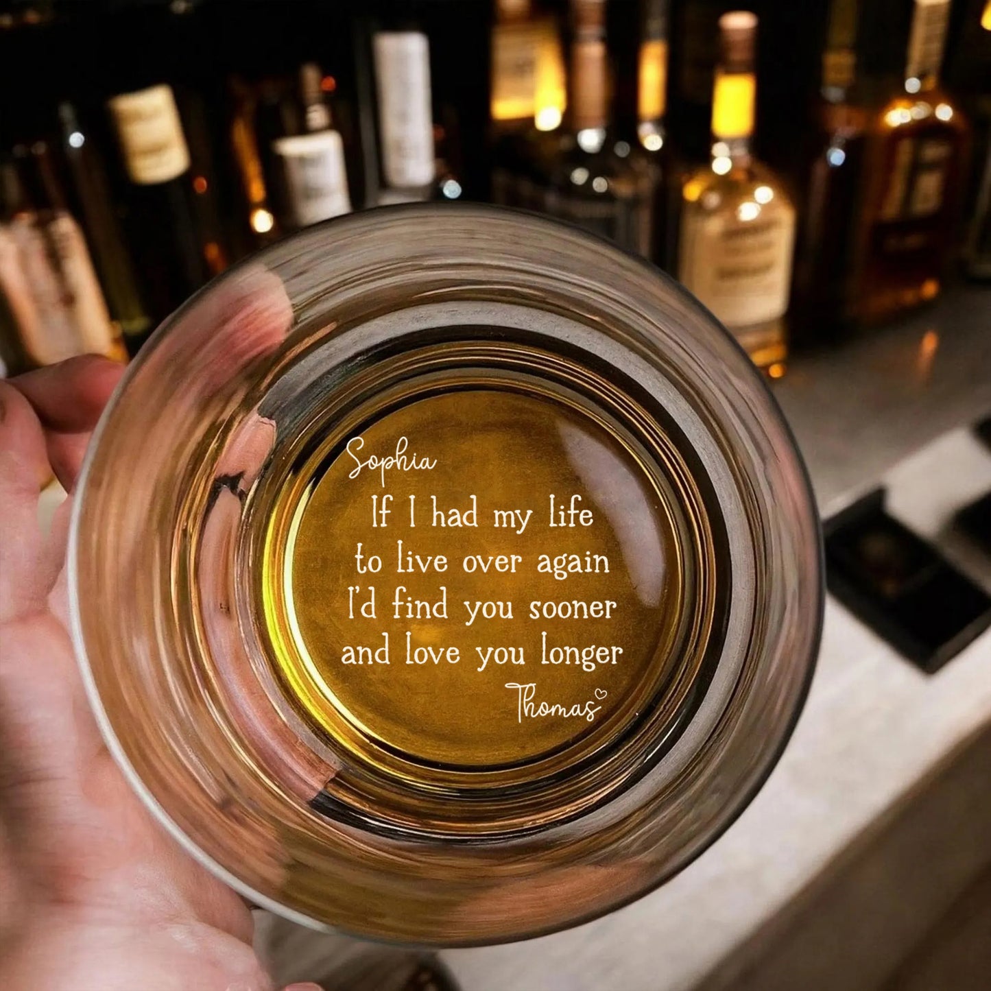 I’d Find You Sooner and Love You Longer – Gift for You and Your Partner - Personalized Engraved Whiskey Glass