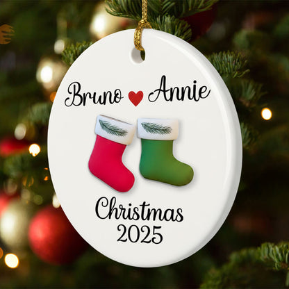 Couple Christmas 2025 - Gift For You And Couples - Personalized Ceramic Ornament