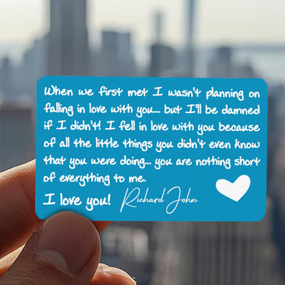 When We First Met - Personalized Aluminum Wallet Card