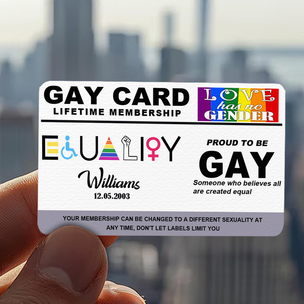 Equality Card, Lifetime Membership - Personalized Aluminum Wallet Card