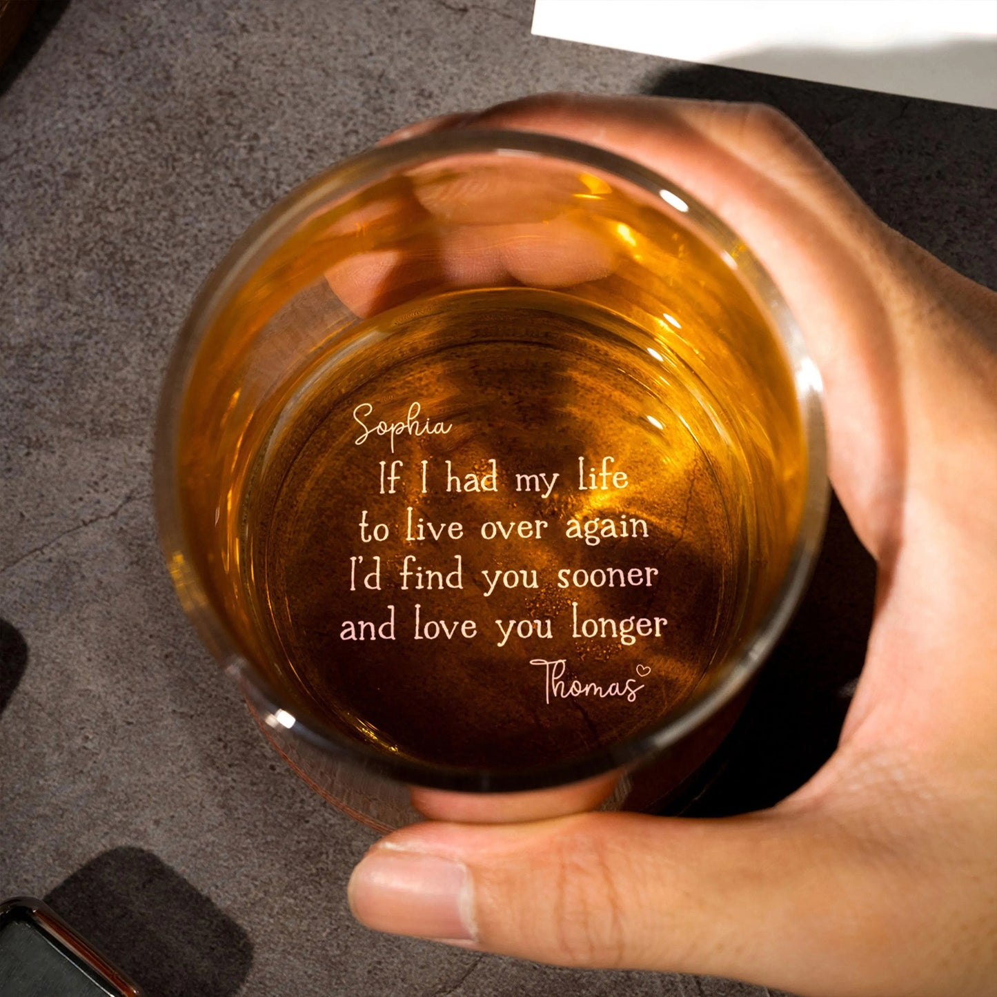I’d Find You Sooner and Love You Longer – Gift for You and Your Partner - Personalized Engraved Whiskey Glass