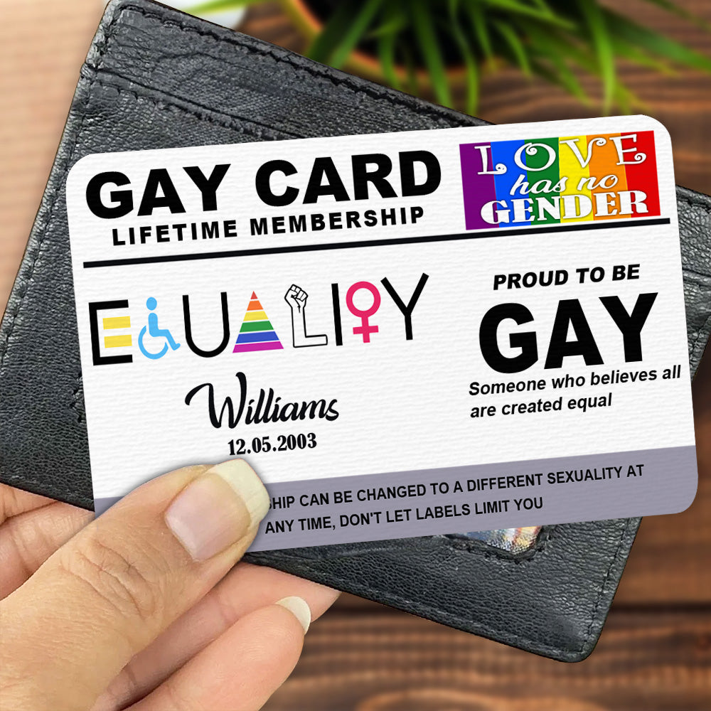 Equality Card, Lifetime Membership - Personalized Aluminum Wallet Card