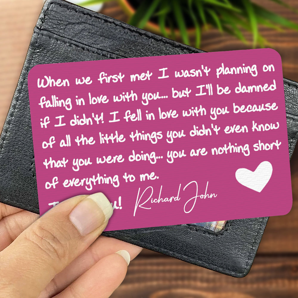 When We First Met - Personalized Aluminum Wallet Card