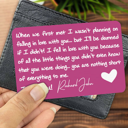 When We First Met - Personalized Aluminum Wallet Card