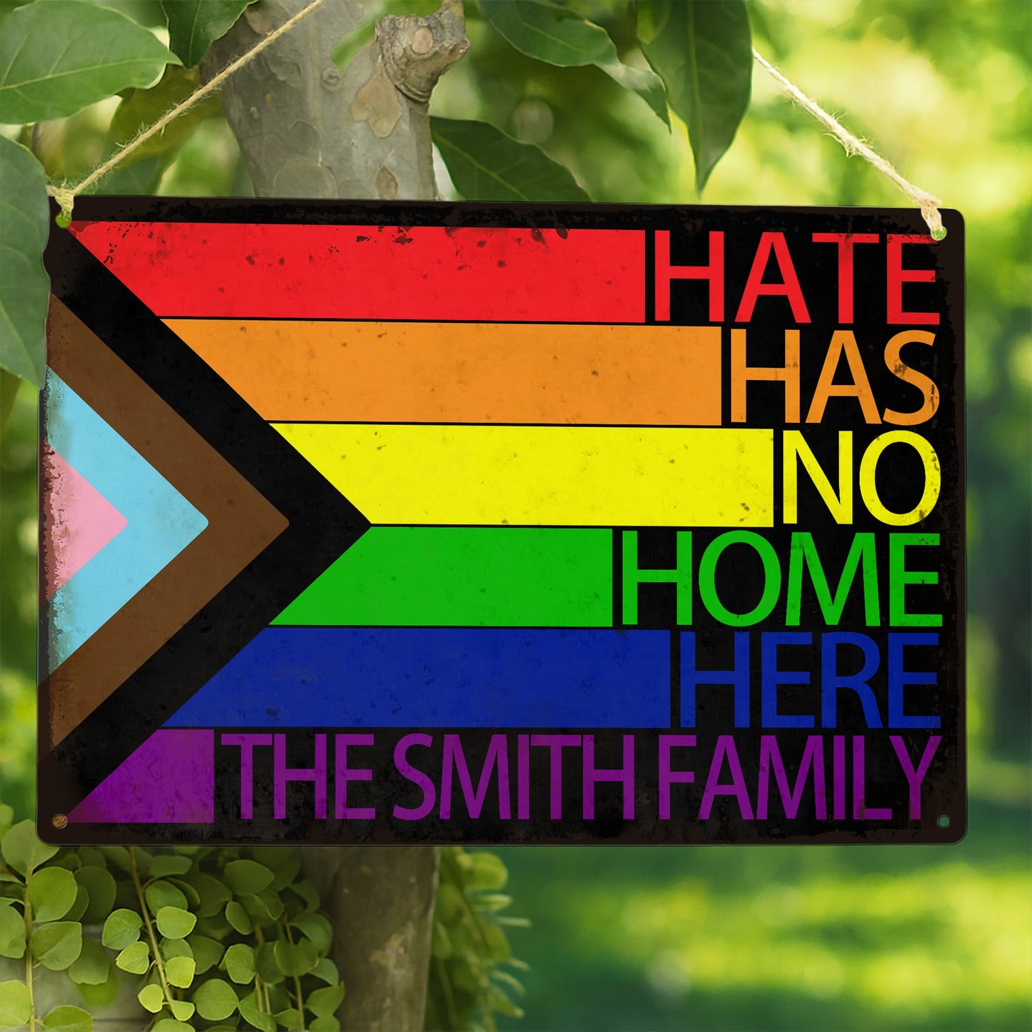 Hate Has No Home Here - Personalized Metal Sign