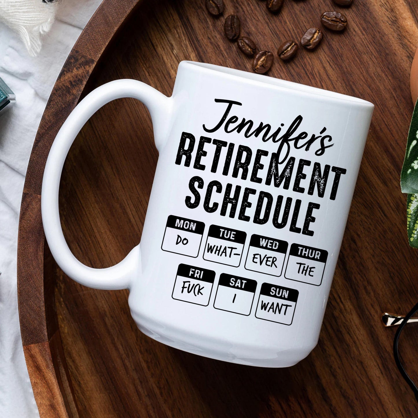 Retirement Schedule - Personalized Mug