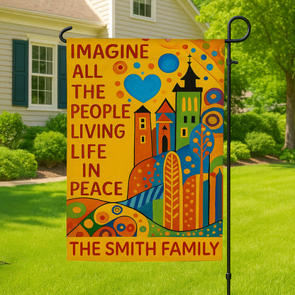 Image All The People Living Live In Peace - Personalized Garden Flag