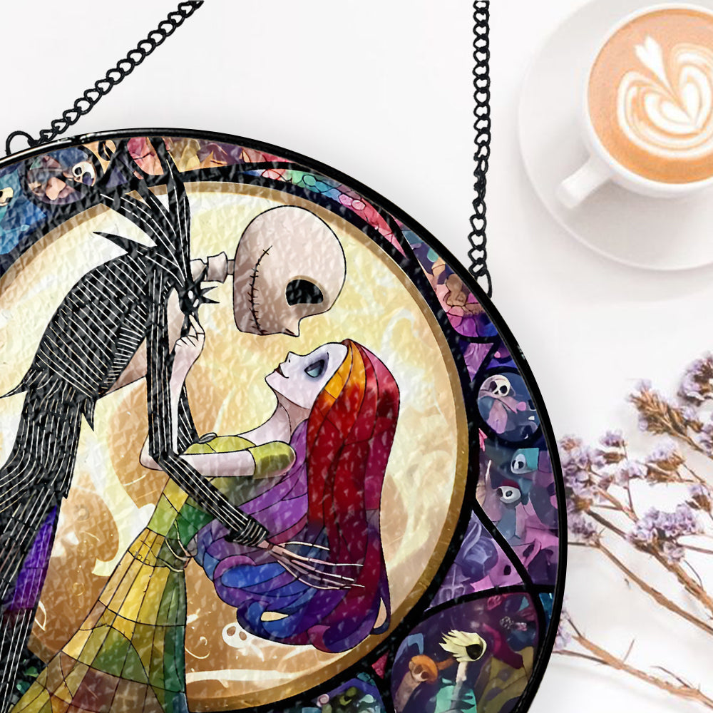 Nightmare Before Christmas - Horror Jack Skellington - Personalized Stained Glass Hanging Suncatcher