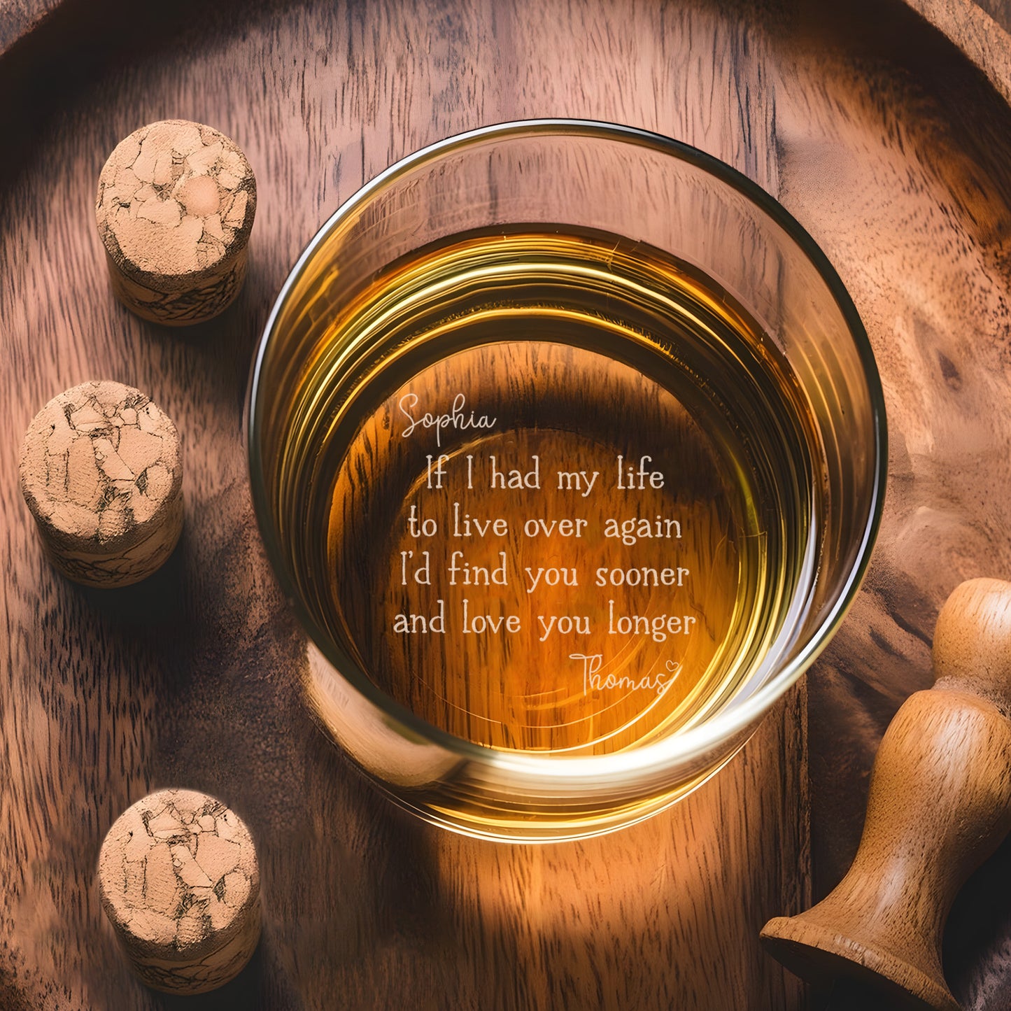 I’d Find You Sooner and Love You Longer – Gift for You and Your Partner - Personalized Engraved Whiskey Glass