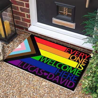 Everyone Is Welcome Here - Personalized Doormat