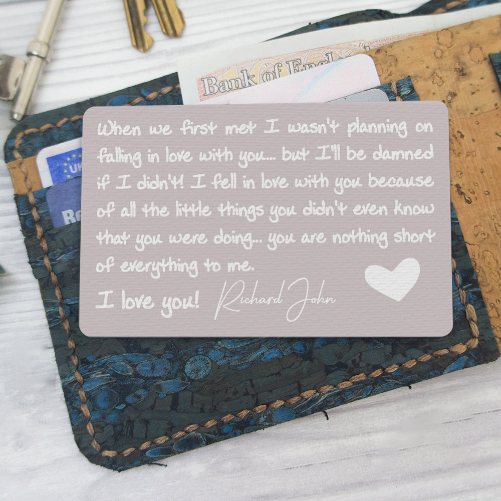 When We First Met - Personalized Aluminum Wallet Card