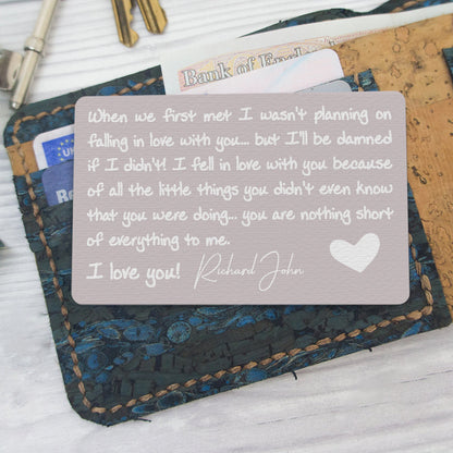 When We First Met - Personalized Aluminum Wallet Card