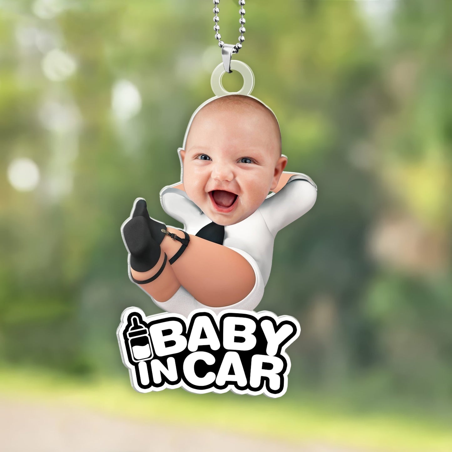 Custom Photo Baby Boss In Car - Personalized Acrylic Car Hanger