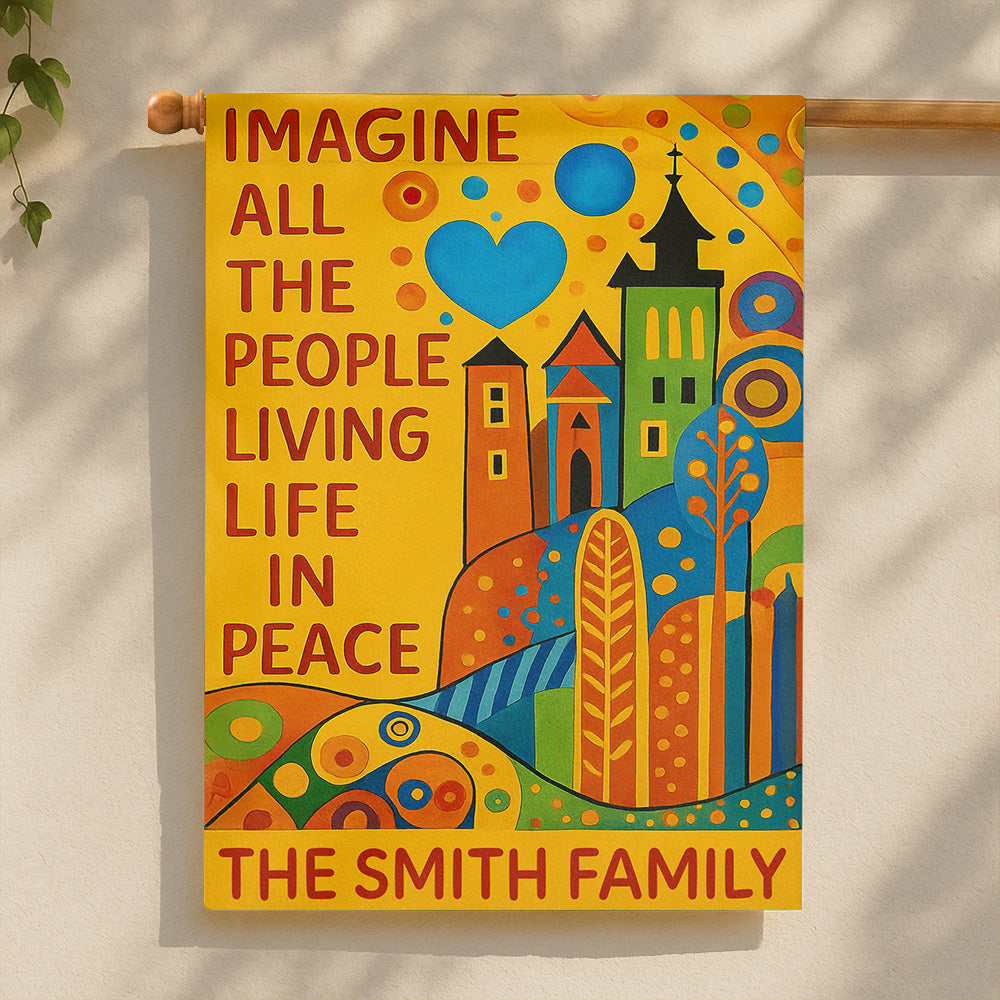 Image All The People Living Live In Peace - Personalized Garden Flag
