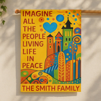 Image All The People Living Live In Peace - Personalized Garden Flag