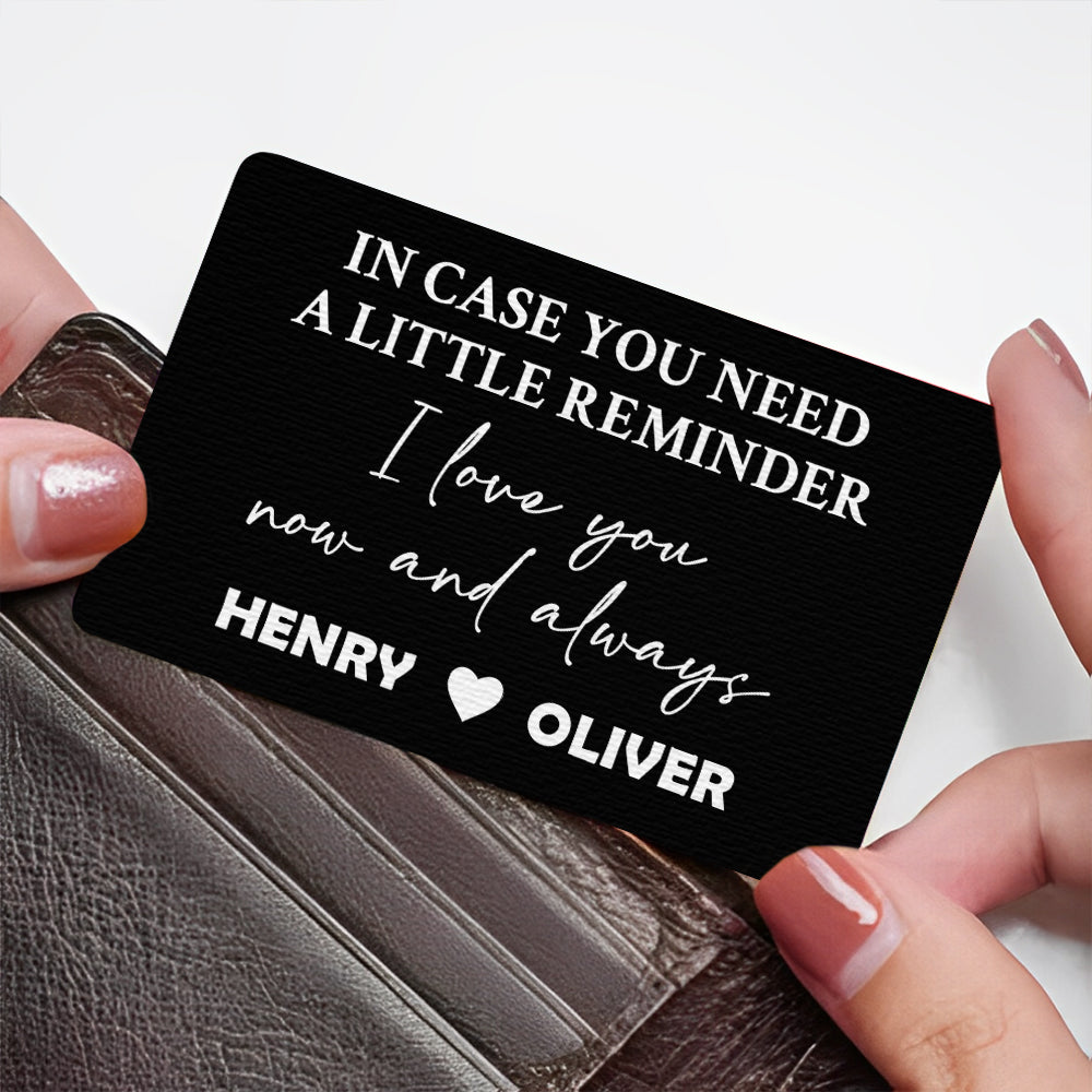 In Case You Need A Little Reminder, I Love You Now And Always - Personalized Aluminum Wallet Card