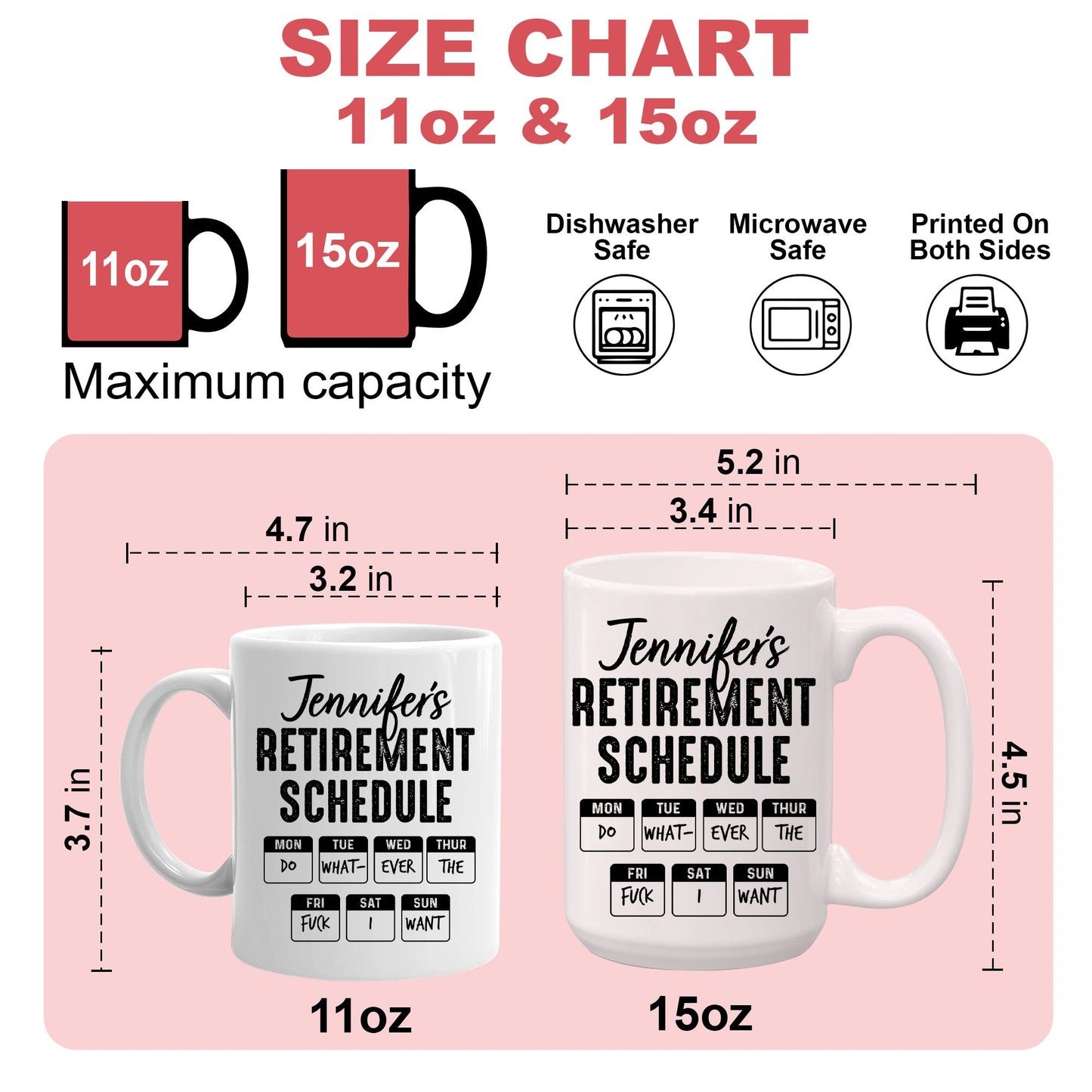 Retirement Schedule - Personalized Mug
