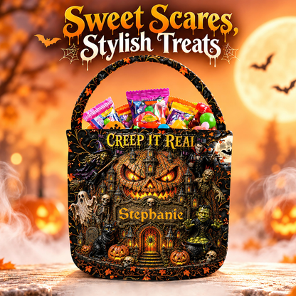 Creep It Real - Personalized Halloween Candy Bag - Halloween Gifts For Kids, Family Members, Friends