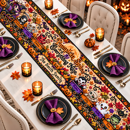 Pumpkin Spice & Everything Nice - Personalized Halloween Table Runner