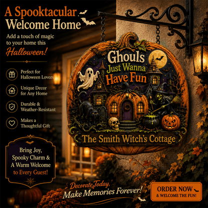 Ghouls Just Wanna Have Fun - Personalized Custom Shaped Metal Sign - Gift For Halloween