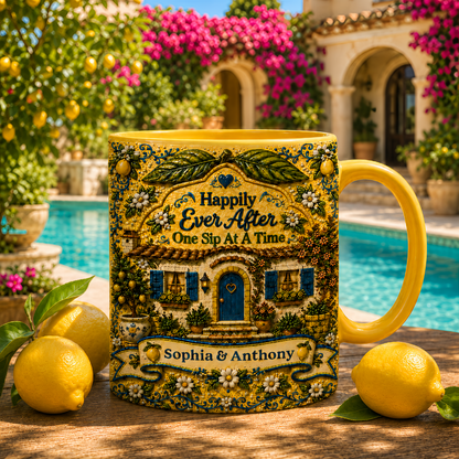 Happily Ever After Starts Here - Personalized Accent Mug