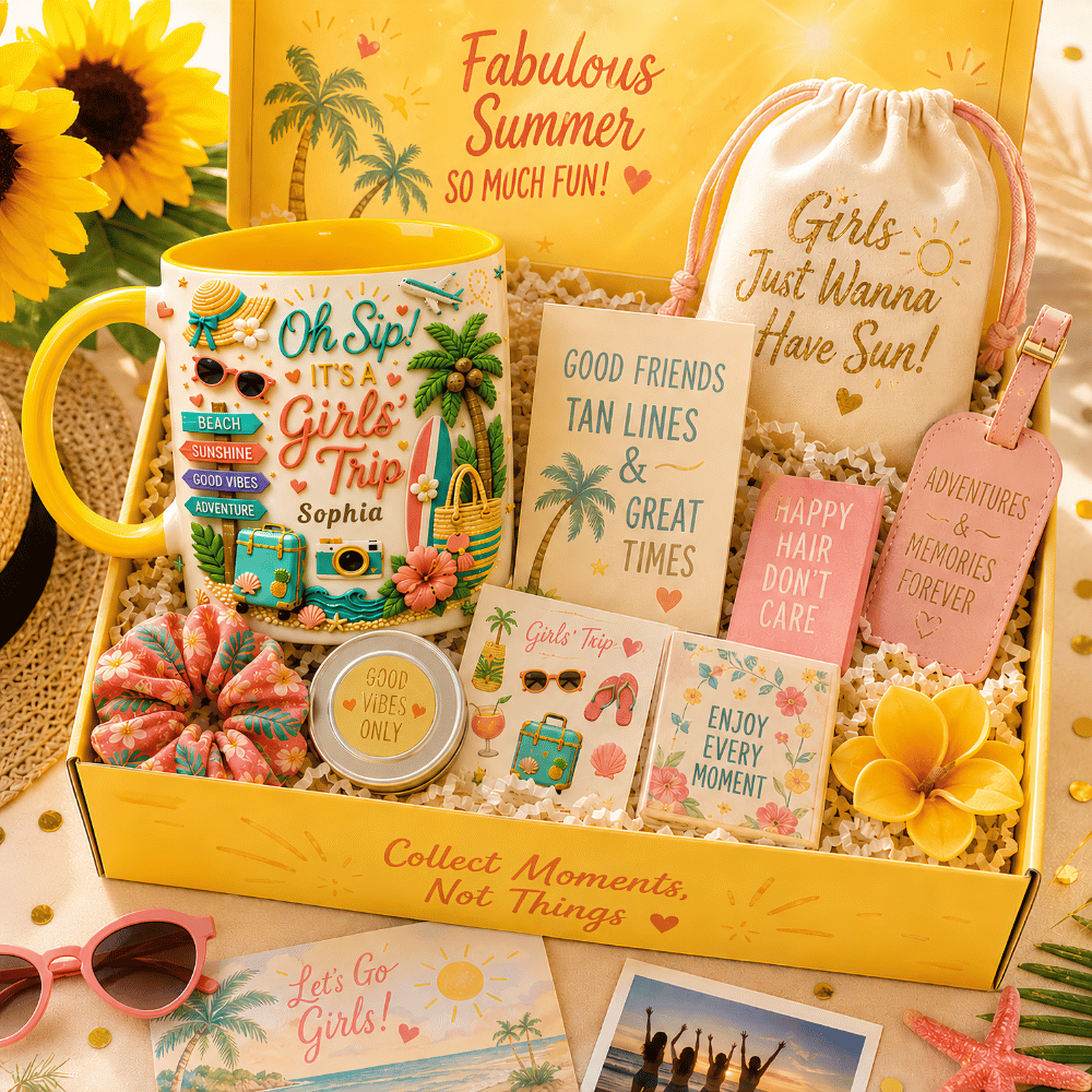 Oh Sip! It's a Girls' Trip - Personalized Girls' Trip Accent Mug - Gifts For Girls Trip