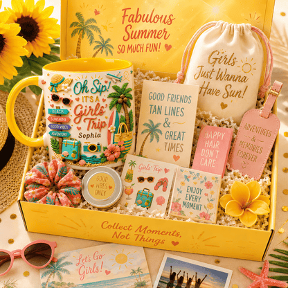 Oh Sip! It's a Girls' Trip - Personalized Girls' Trip Accent Mug - Gifts For Girls Trip