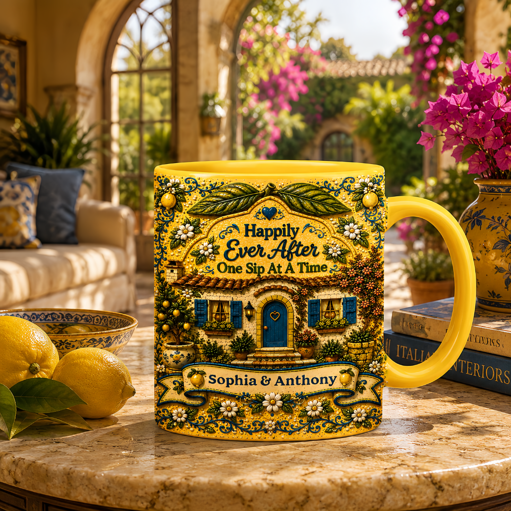 Happily Ever After Starts Here - Personalized Accent Mug