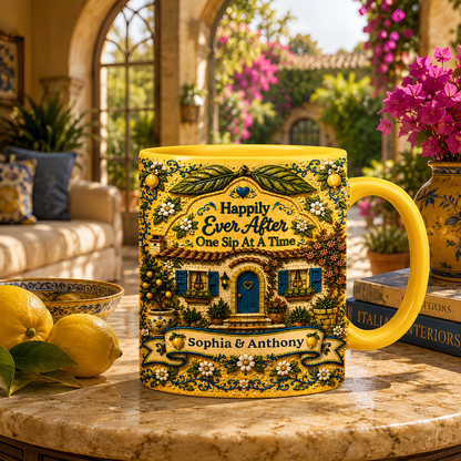 Happily Ever After Starts Here - Personalized Accent Mug
