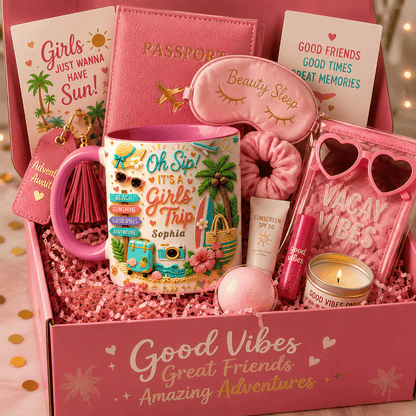 Oh Sip! It's a Girls' Trip - Personalized Girls' Trip Accent Mug - Gifts For Girls Trip