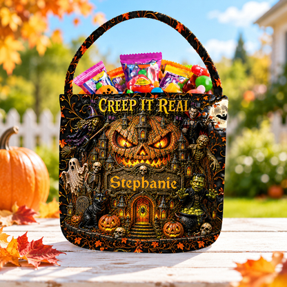 Creep It Real - Personalized Halloween Candy Bag - Halloween Gifts For Kids, Family Members, Friends
