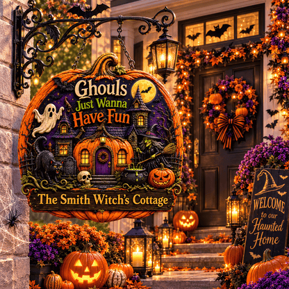 Ghouls Just Wanna Have Fun - Personalized Custom Shaped Metal Sign - Gift For Halloween