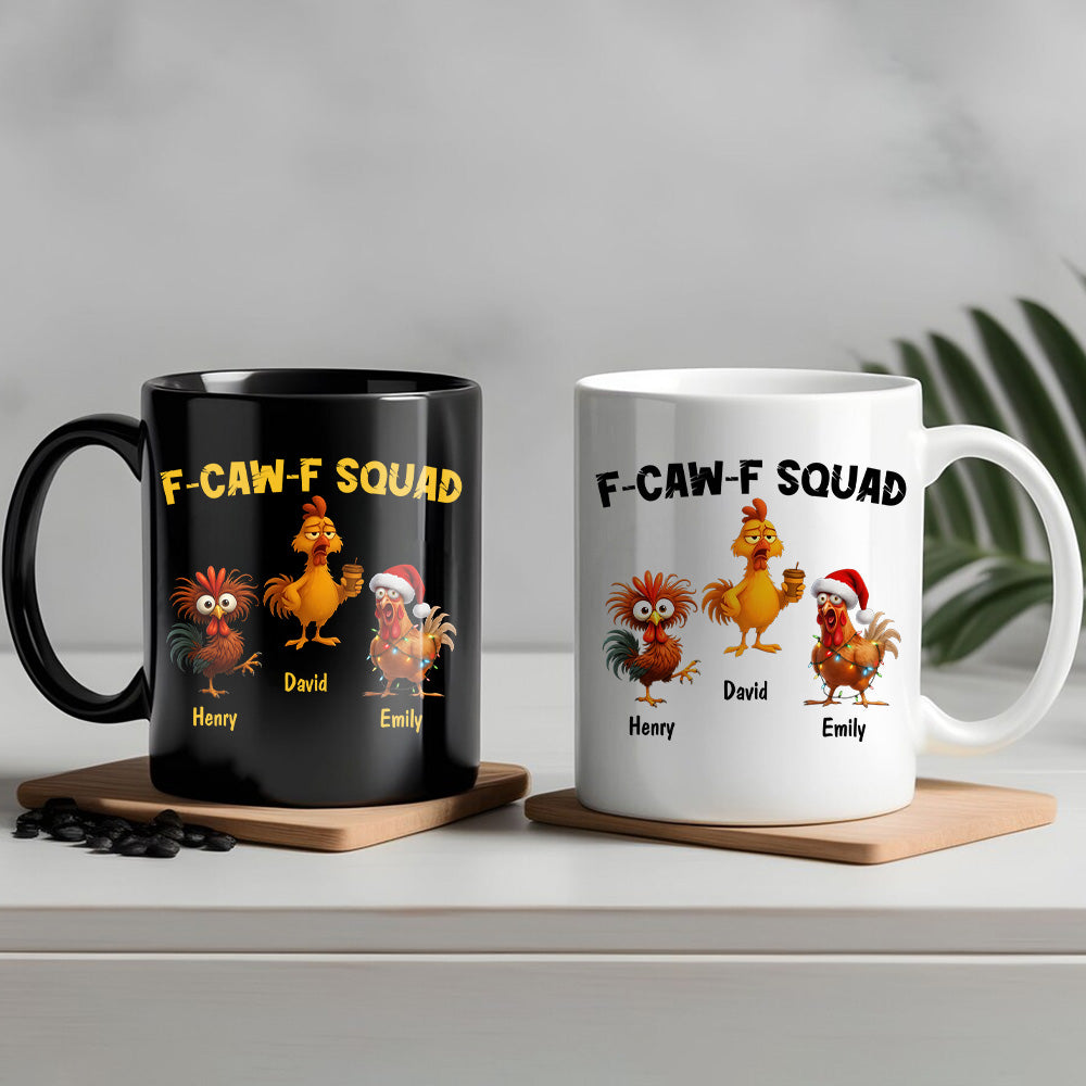 F-Caw-F Crow Squad - Funny Mug - Gift For Family Members, Coworkers, Friends - Personalized Mug
