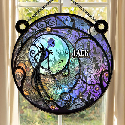 The Nightmare Before Christmas, Jack Skellington - Personalized Window Hanging Suncatcher