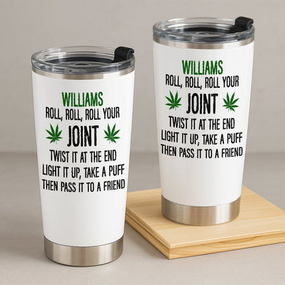 Roll Your Joint, Twist It At The End, Light It Up, Take A Puff, Then Pass it To A Friend - Personalized Accent Mug