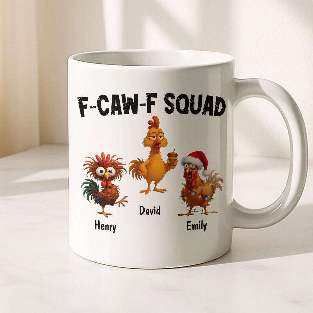 F-Caw-F Crow Squad - Funny Mug - Gift For Family Members, Coworkers, Friends - Personalized Mug