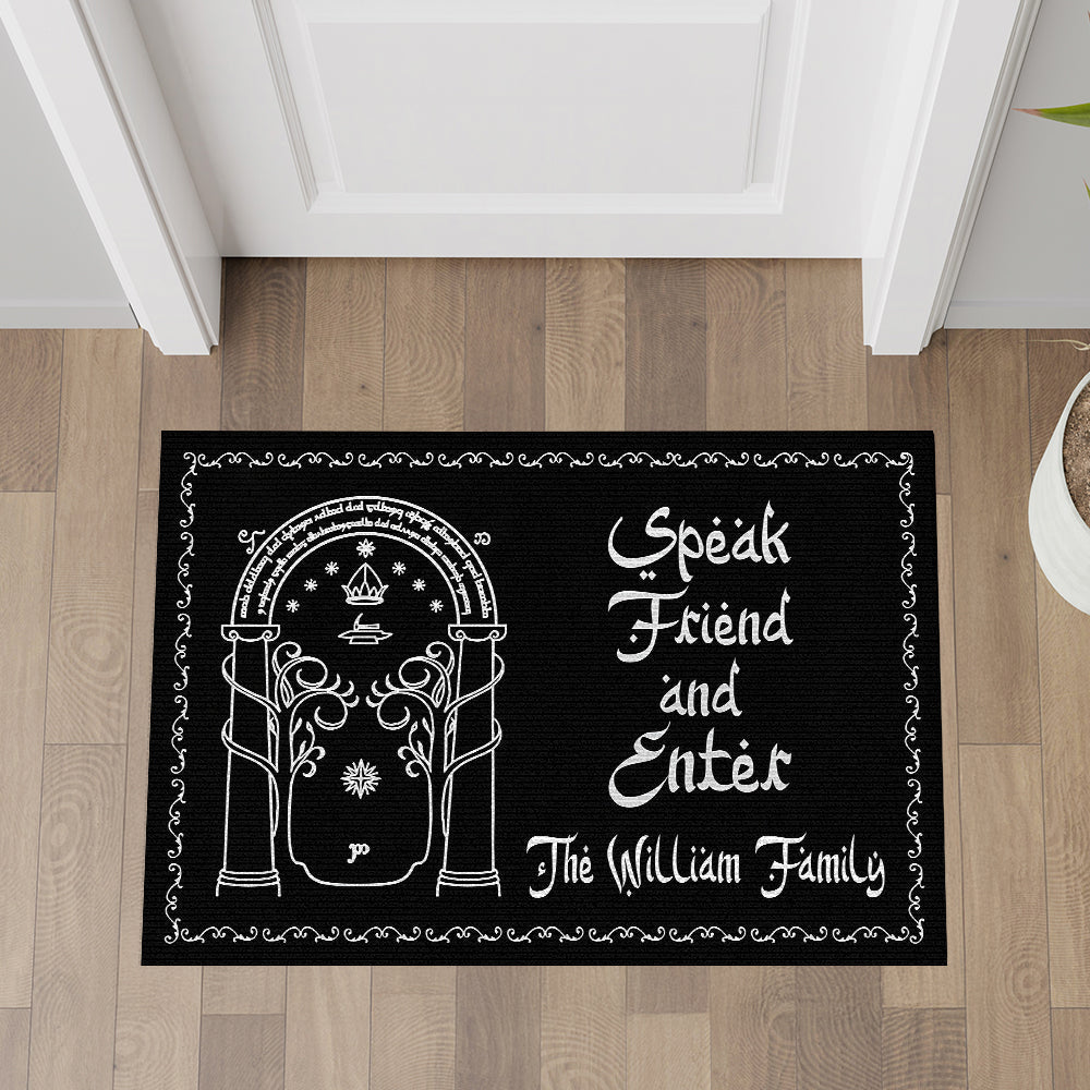 Speak, Friend, And Enter - Personalized Halloween Doormat