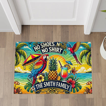 No Shoes, No Shirt...No Problem - Personalized Doormat